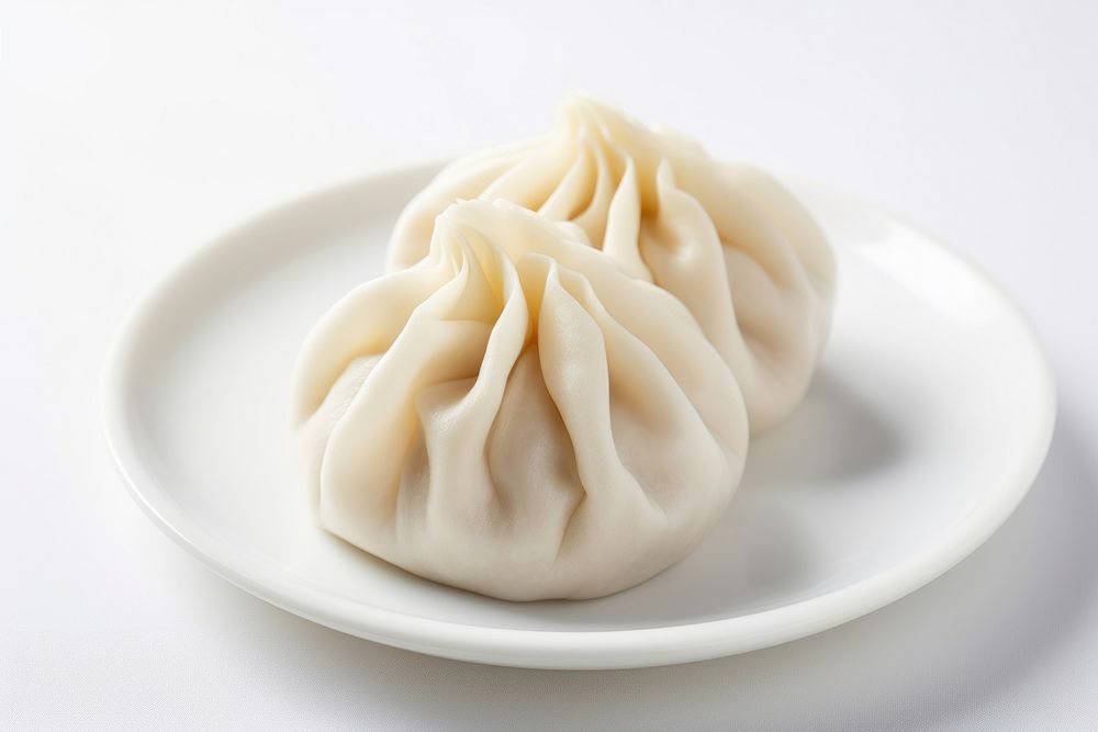 Dumpling plate white food. AI generated Image by rawpixel.