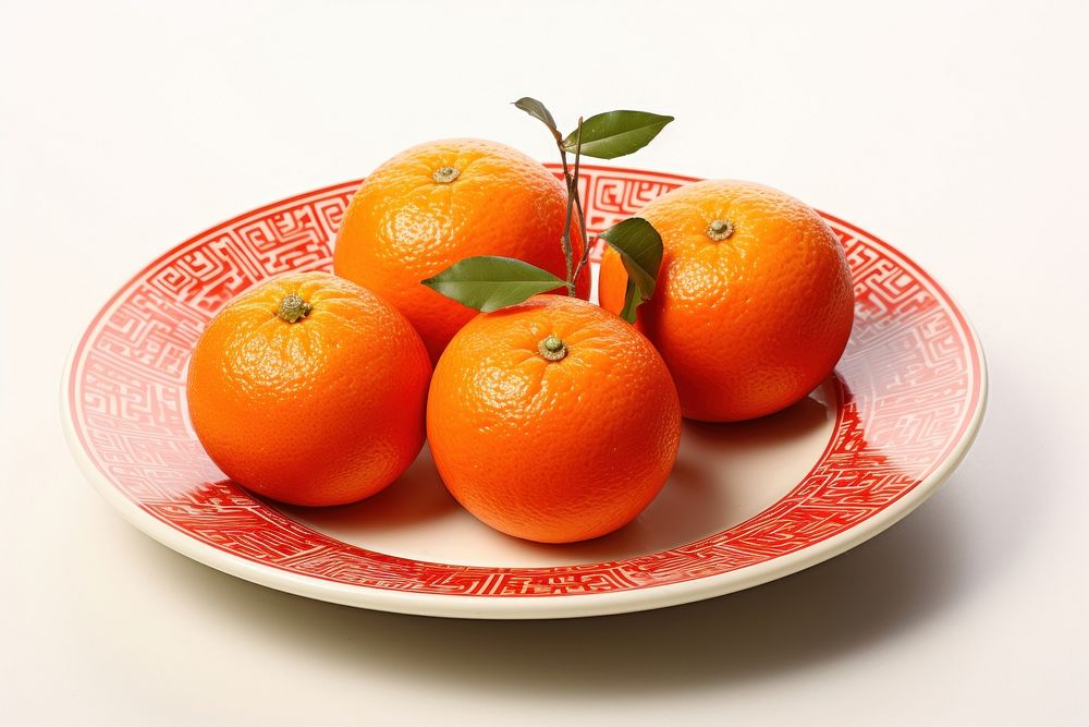 Grapefruit orange plate plant. AI generated Image by rawpixel.