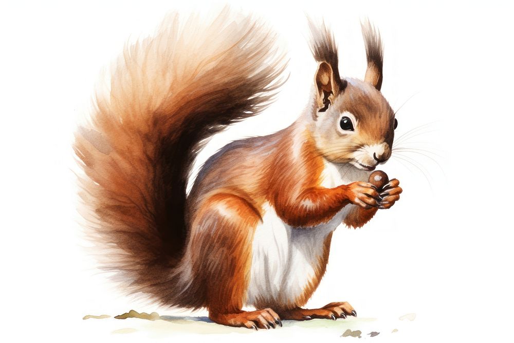 Squirrel drawing rodent animal. AI generated Image by rawpixel.