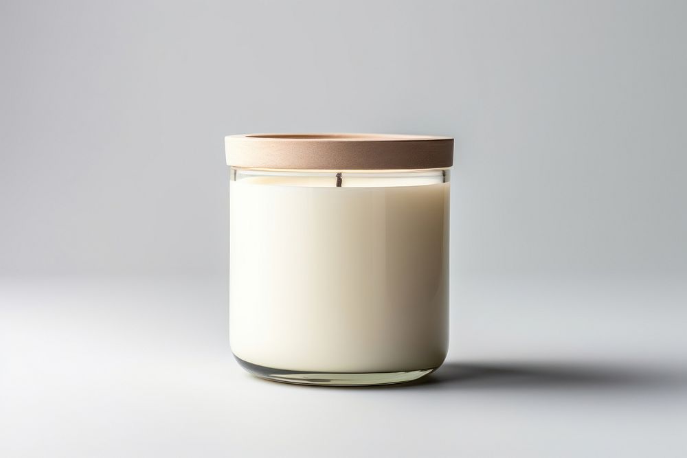 Jar candle milk white background. AI generated Image by rawpixel.