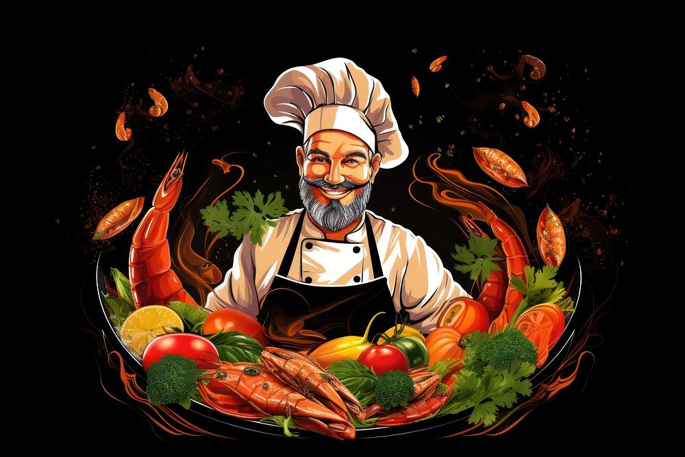 Food chef vegetable seafood. AI generated Image by rawpixel.
