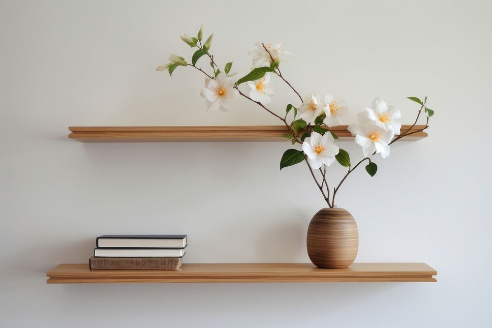 Flower shelf plant architecture. AI generated Image by rawpixel.