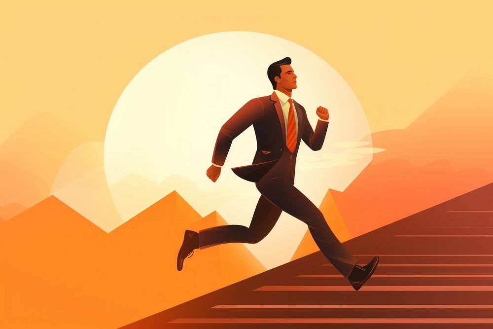 Jogging running adult man. AI generated Image by rawpixel.