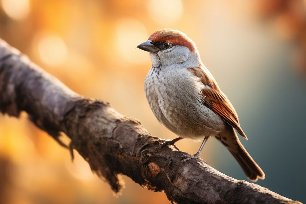 Sparrow bird animal branch. AI generated Image by rawpixel.