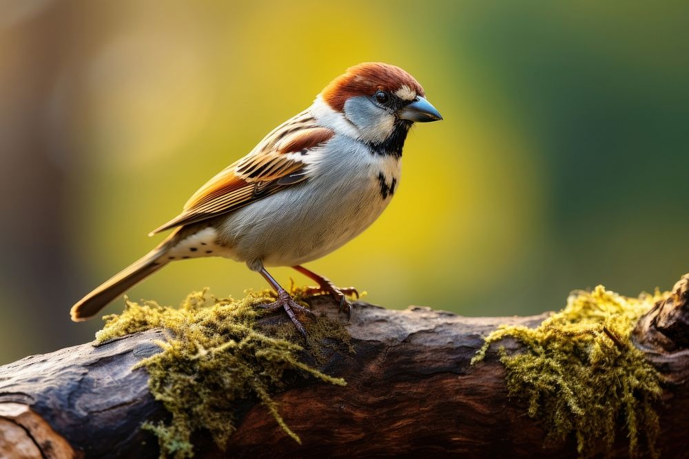 Sparrow bird animal branch. 