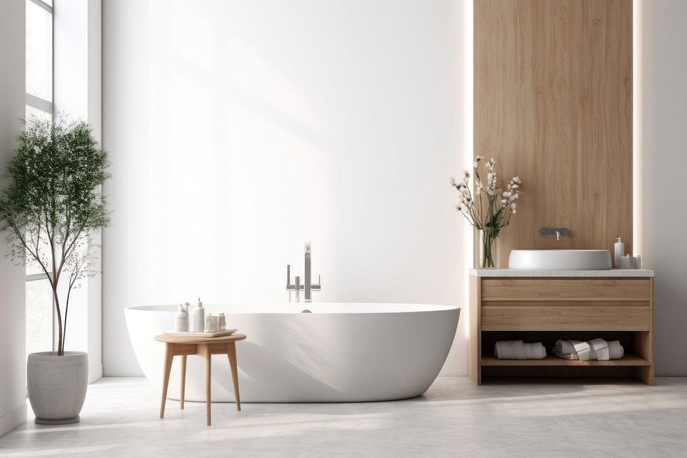 Bathroom bathtub sink architecture. AI | Premium Photo - rawpixel