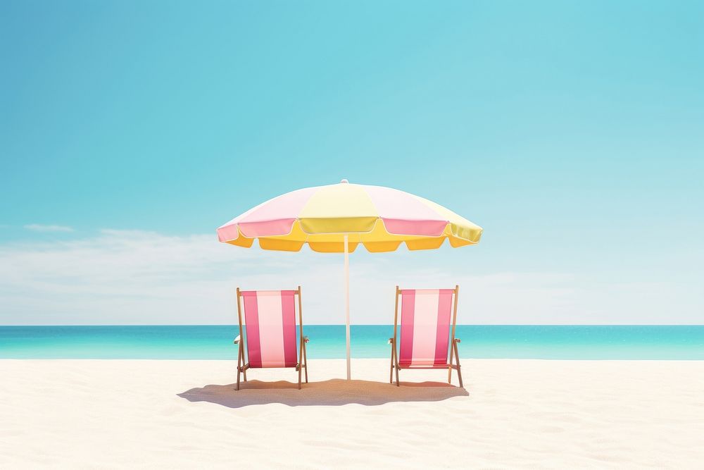 Summer beach furniture sunlight. AI generated Image by rawpixel.