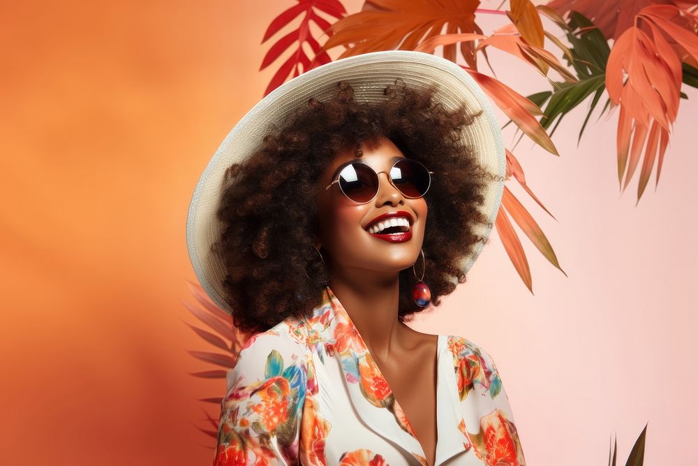 Sunglasses laughing portrait fashion. AI generated Image by rawpixel.
