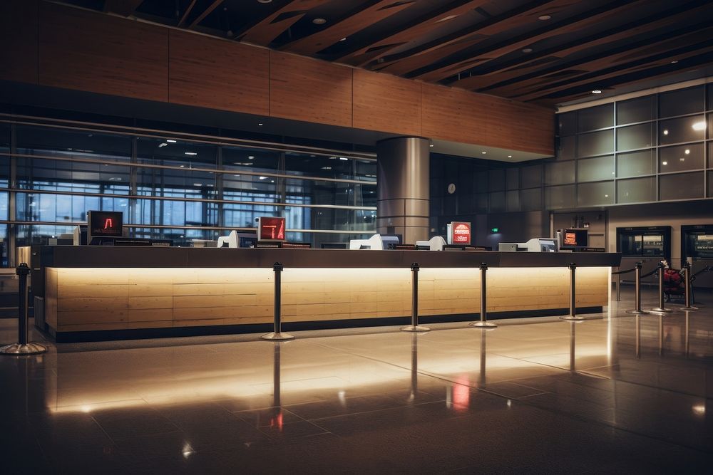 Architecture flooring building airport. AI generated Image by rawpixel.