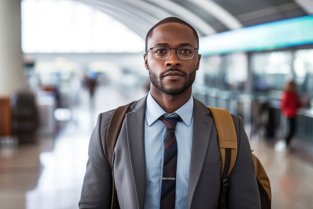 Glasses airport travel adult. AI generated Image by rawpixel.