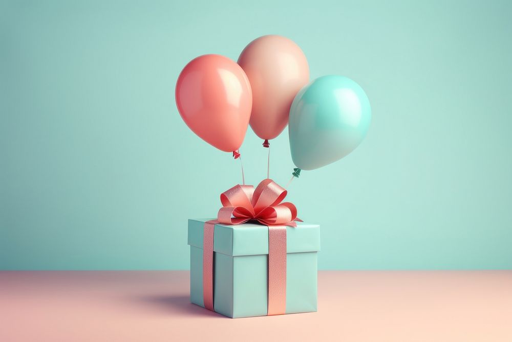 Birthday balloon gift anniversary. AI generated Image by rawpixel.