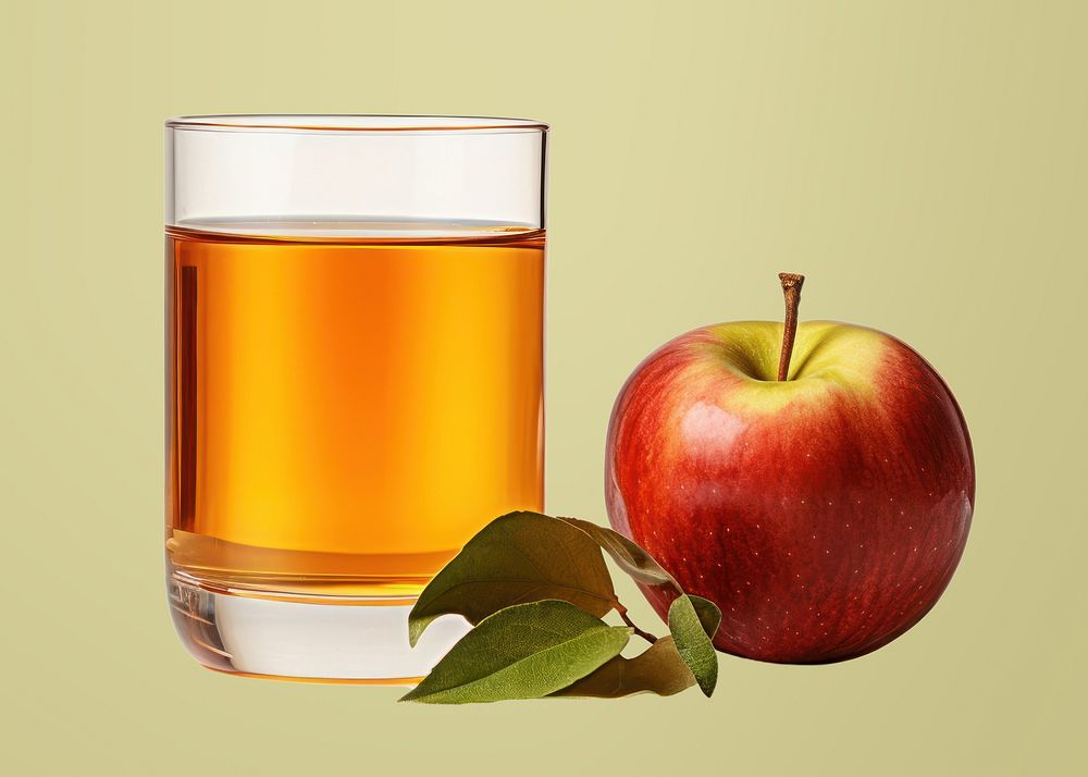 Apple drink fruit glass. AI generated Image by rawpixel.