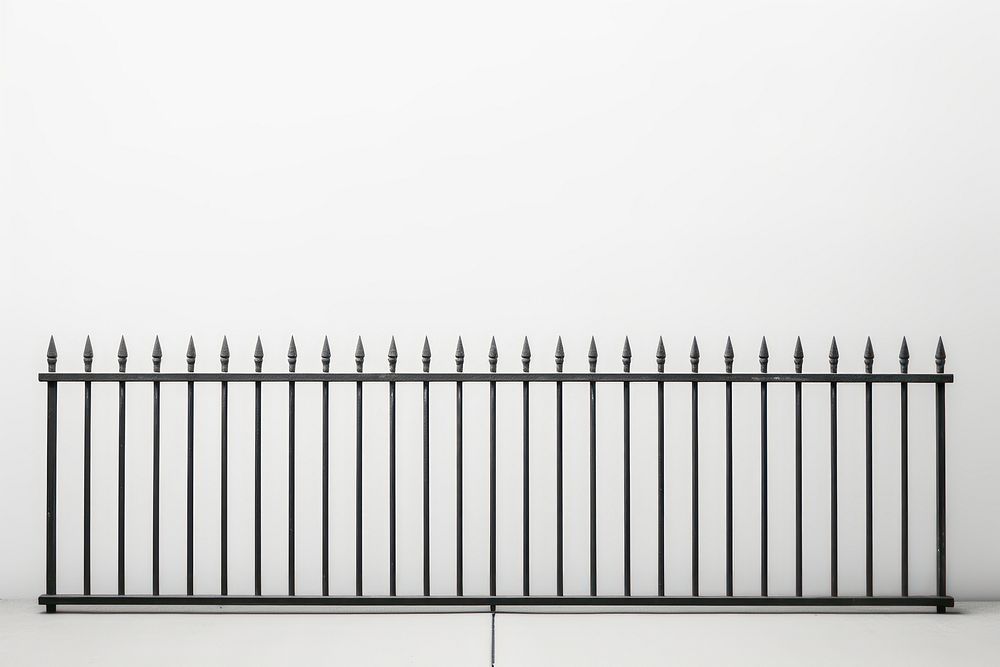 Fence metal gate white background.