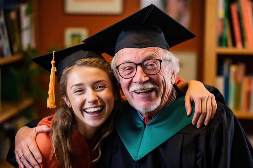 Graduation certificate laughing glasses. 