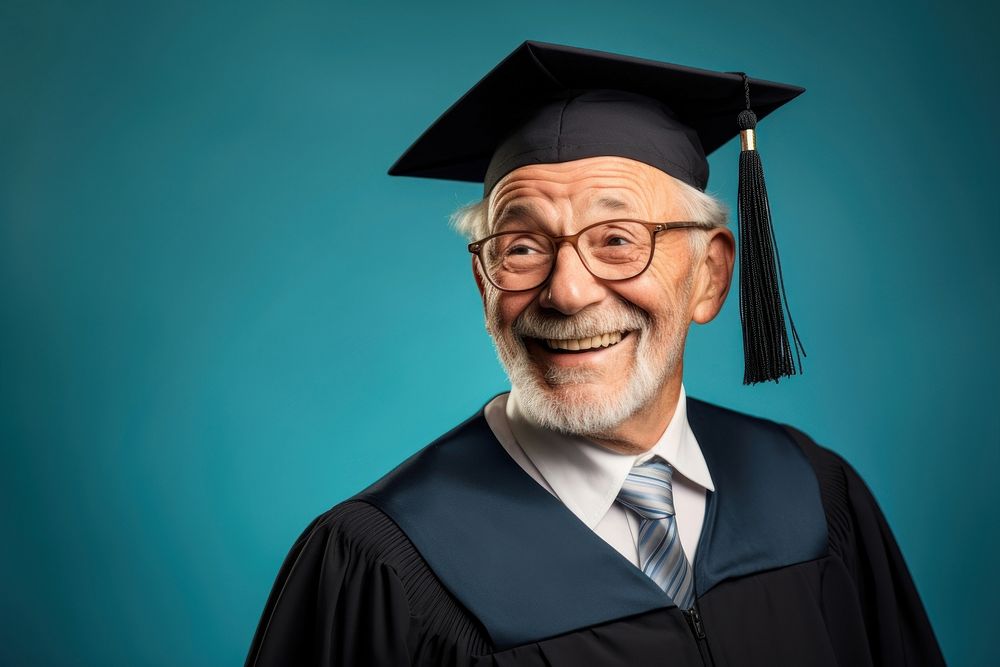 Graduation portrait glasses student. AI generated Image by rawpixel.