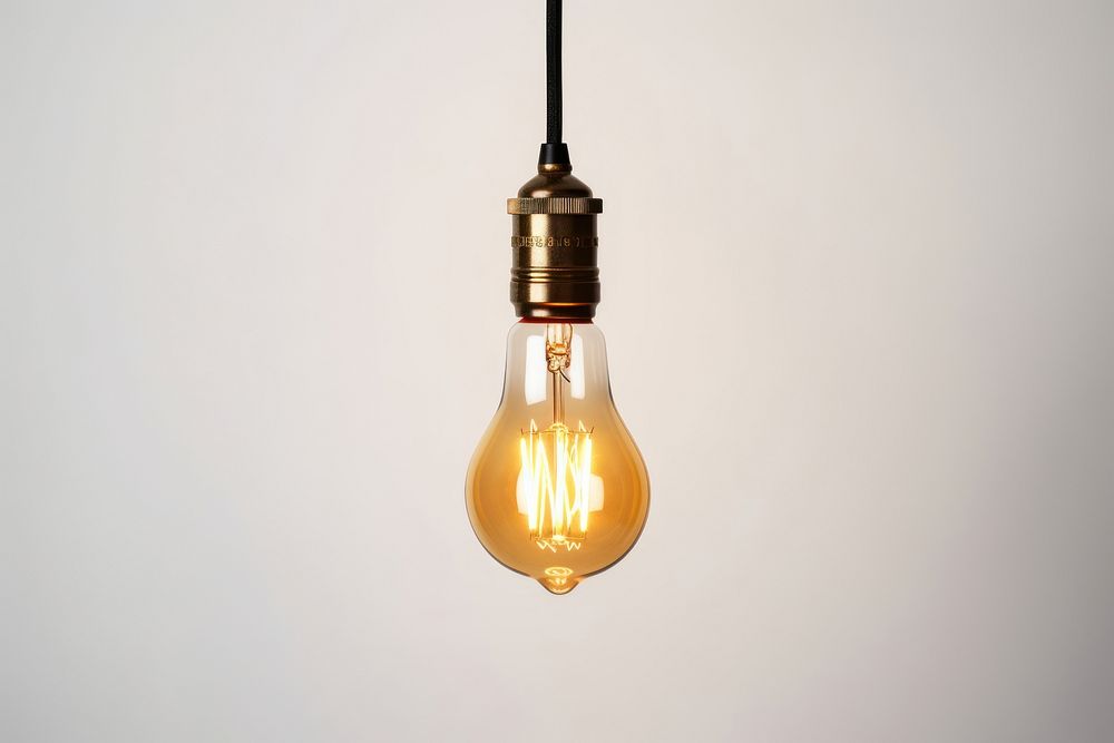 Light lightbulb hanging lamp. AI generated Image by rawpixel.