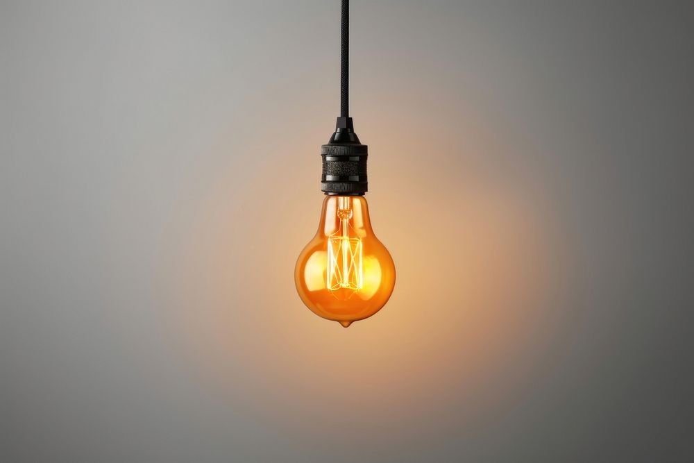Light lightbulb hanging lamp. AI generated Image by rawpixel.
