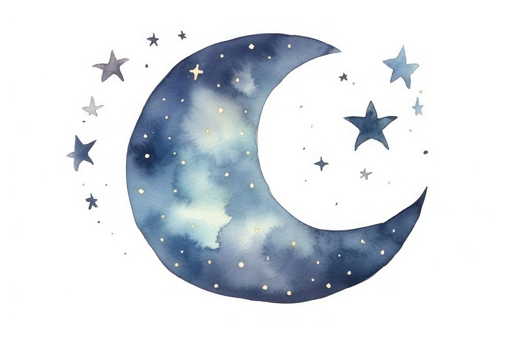 Night moon astronomy star. AI generated Image by rawpixel.