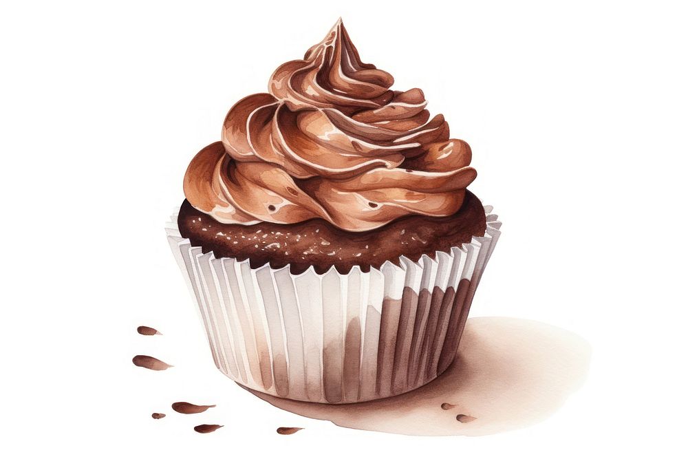 Cake chocolate dessert cupcake. AI generated Image by rawpixel.
