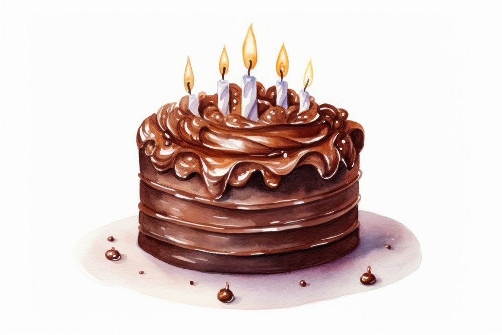 Candle cake chocolate dessert. AI generated Image by rawpixel.
