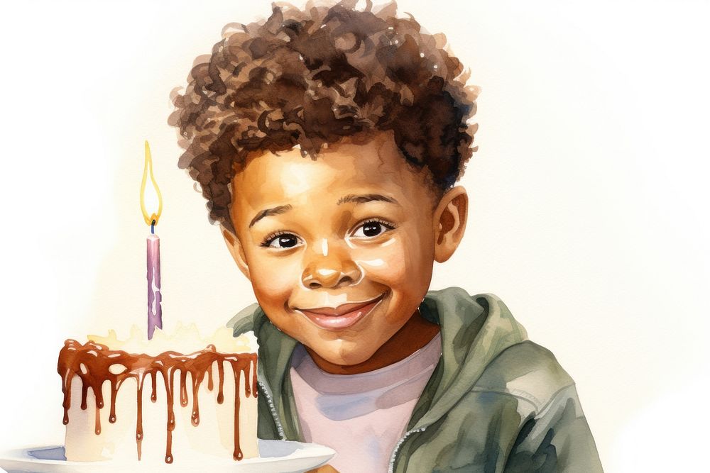 Candle cake portrait dessert. AI generated Image by rawpixel.