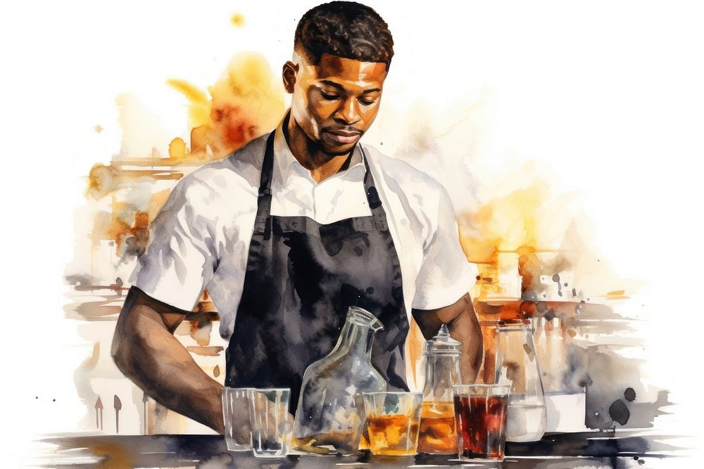 Bartender working adult chef. AI generated Image by rawpixel.