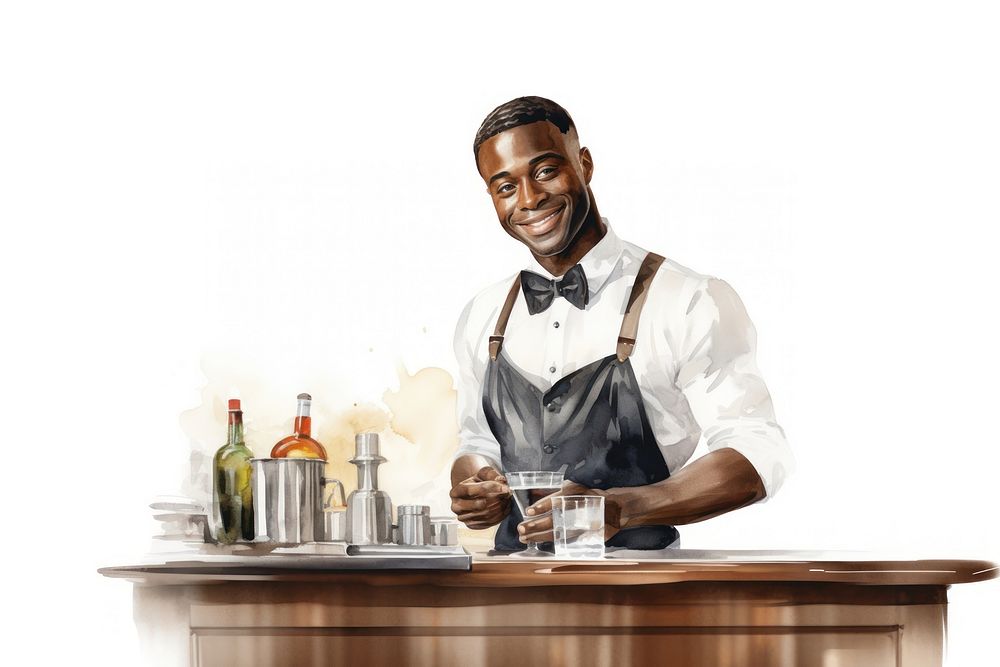 Bartender waiter adult male. AI generated Image by rawpixel.