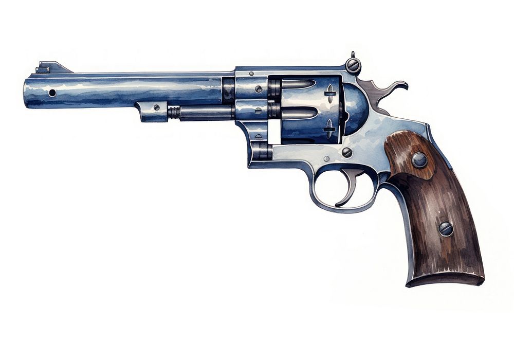 Gun handgun weapon white background. AI generated Image by rawpixel.