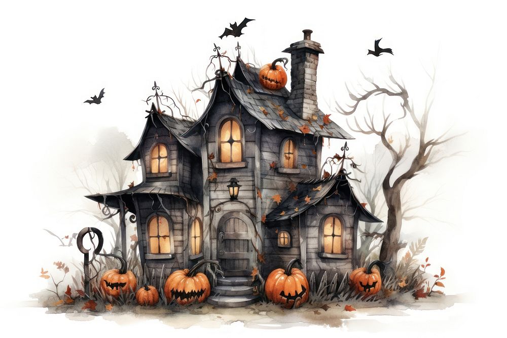 Halloween architecture building pumpkin. AI generated Image by rawpixel.