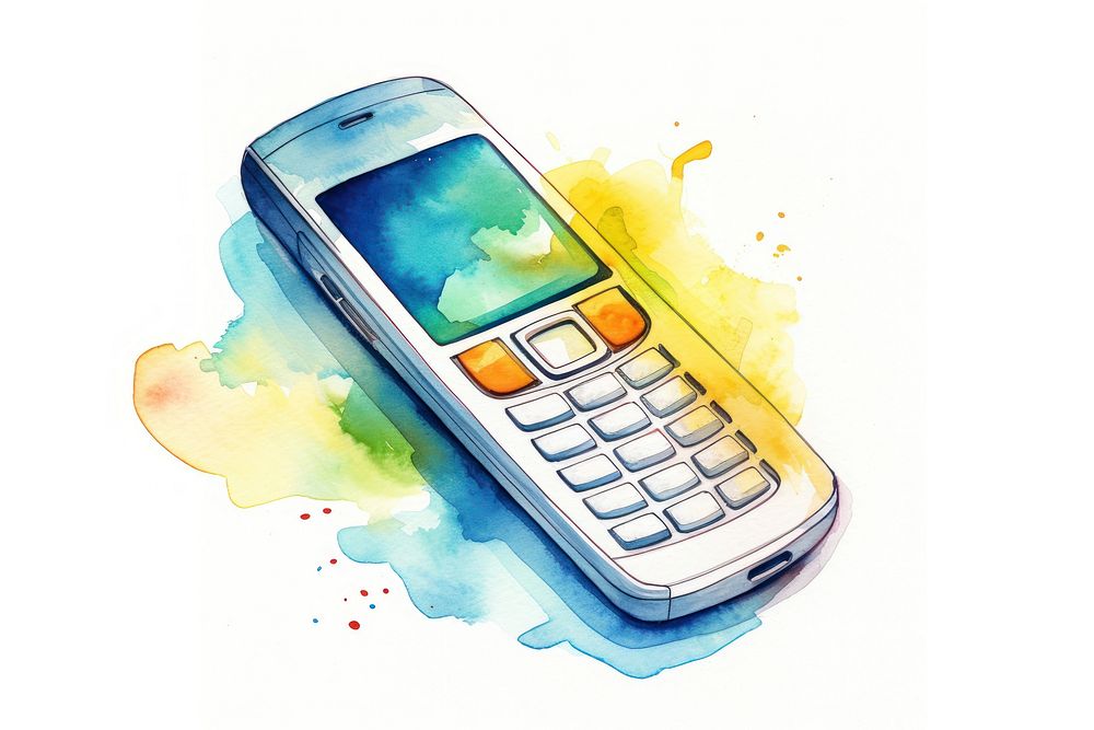 Phone white background mobile phone electronics. AI generated Image by rawpixel.