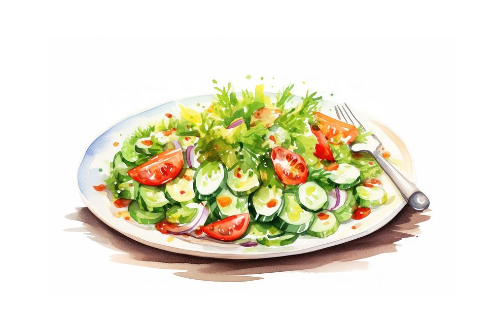 Plate salad food meal. AI generated Image by rawpixel.