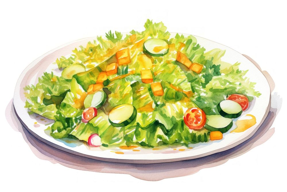 Salad plate vegetable lettuce. AI generated Image by rawpixel.