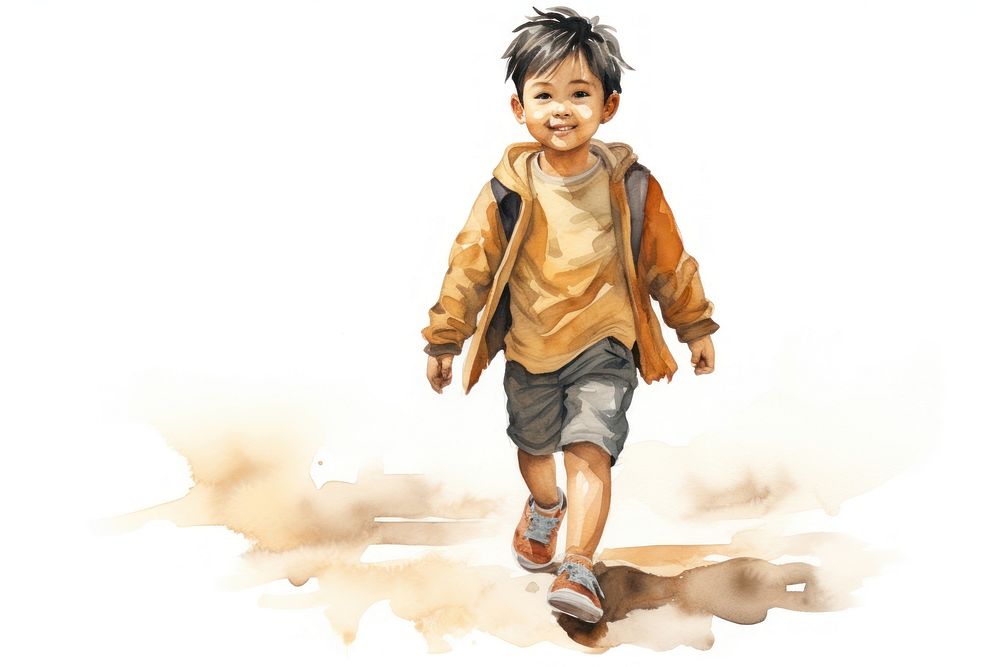Portrait footwear walking child. AI generated Image by rawpixel.