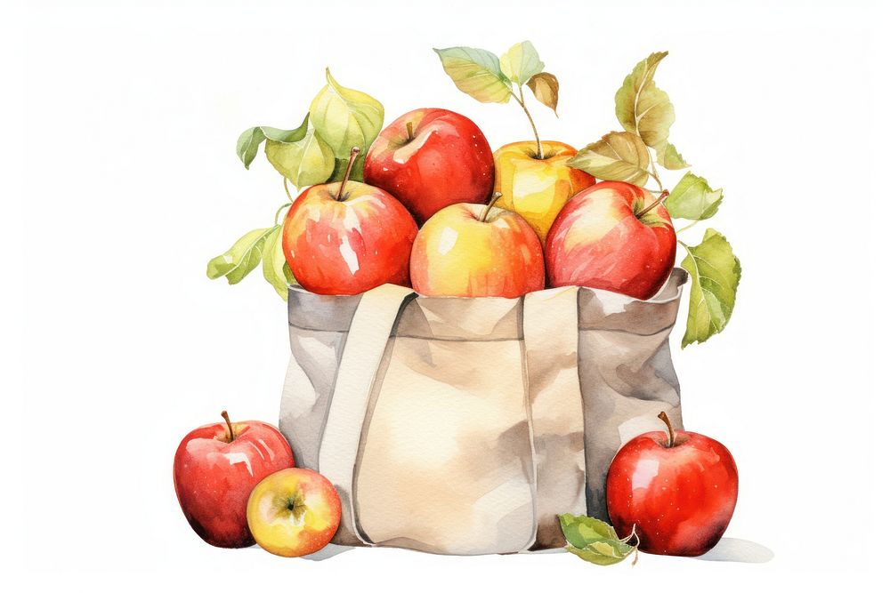 Apple fruit bag paper. AI generated Image by rawpixel.