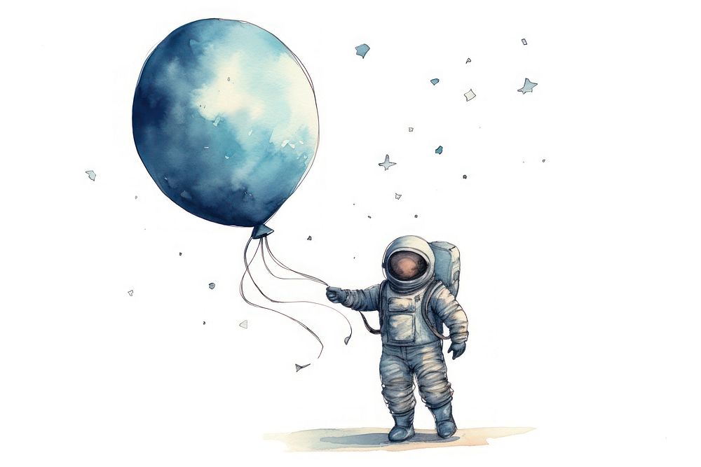 Balloon space astronaut photography. AI generated Image by rawpixel.