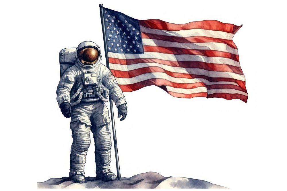 Flag astronaut adult independence. 