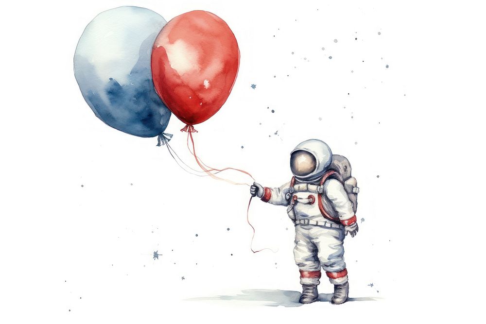 Balloon astronaut celebration protection. AI generated Image by rawpixel.