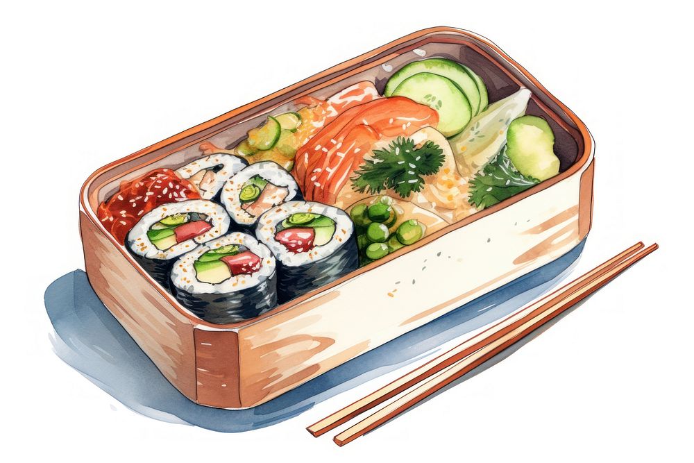 Food chopsticks lunch sushi. AI generated Image by rawpixel.