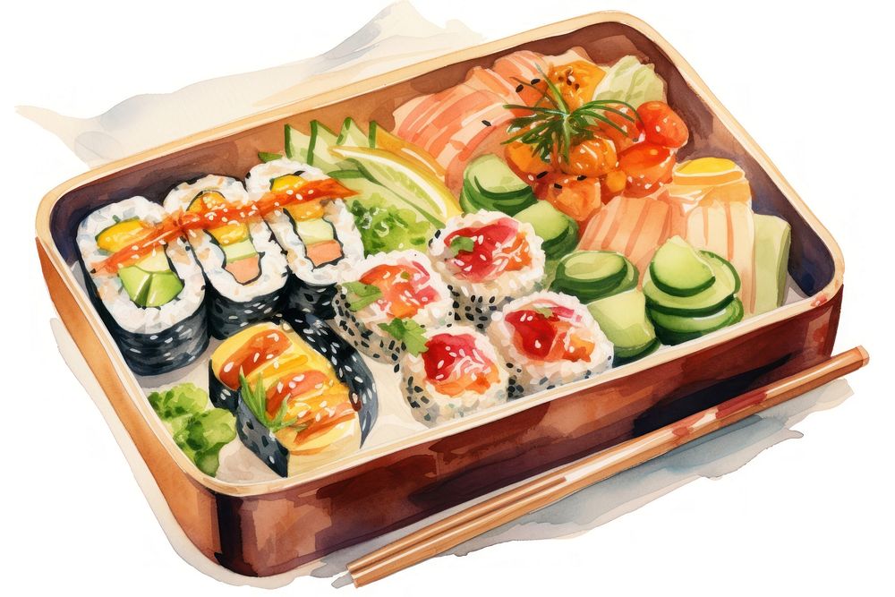 Food sushi lunch bento. AI generated Image by rawpixel.