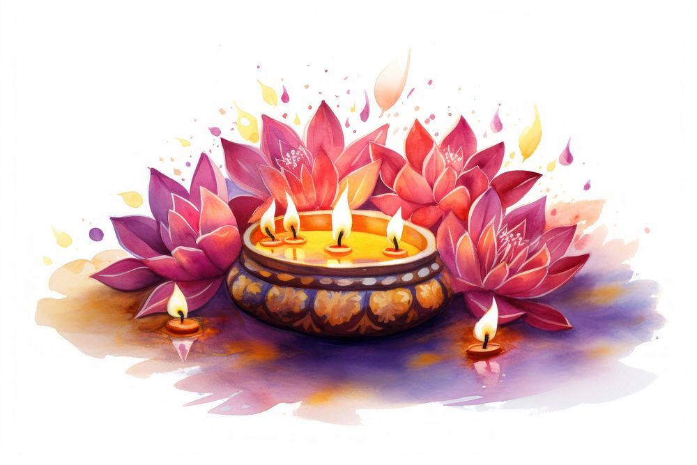 Candle flower diwali fire