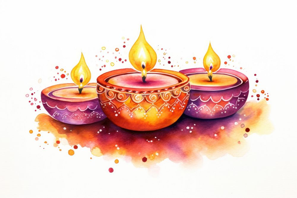 Candle diwali fire illuminated. AI generated Image by rawpixel.