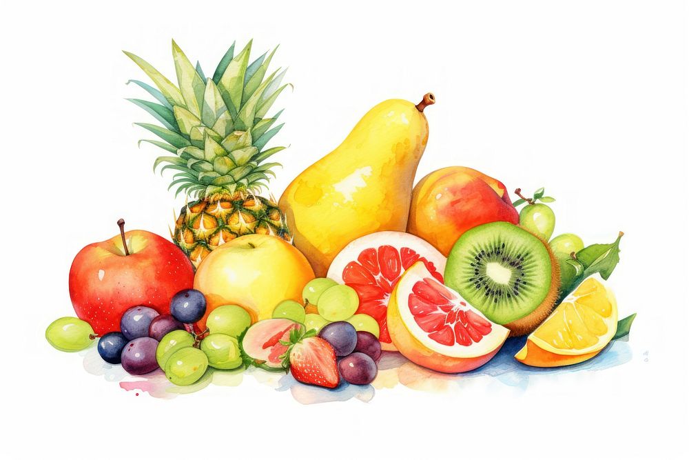 Pineapple fruit grapefruit banana. AI generated Image by rawpixel.