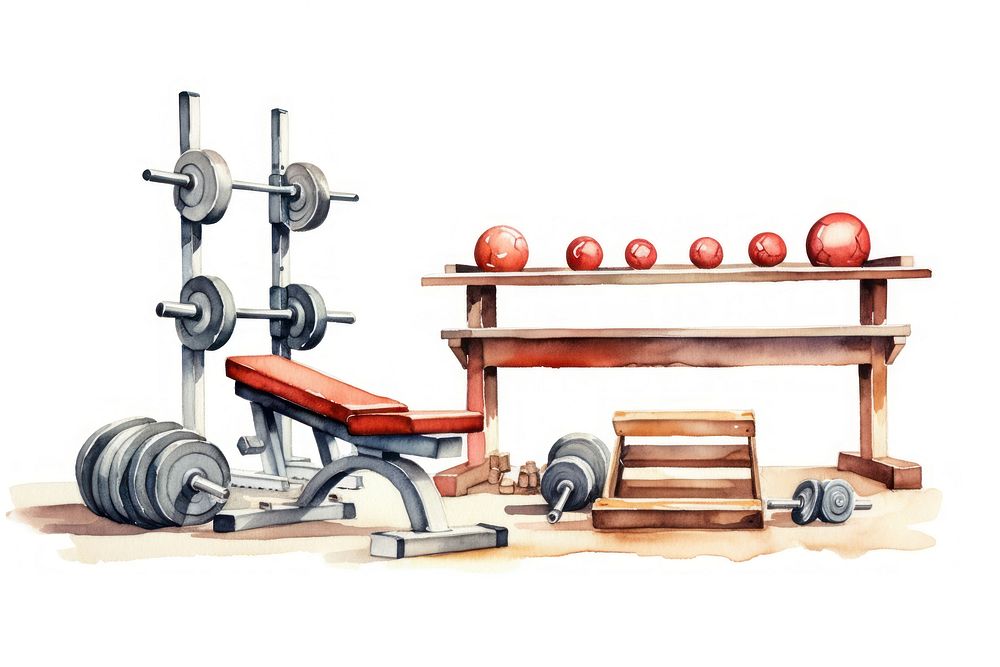 Gym equipment sports white background. AI generated Image by rawpixel.