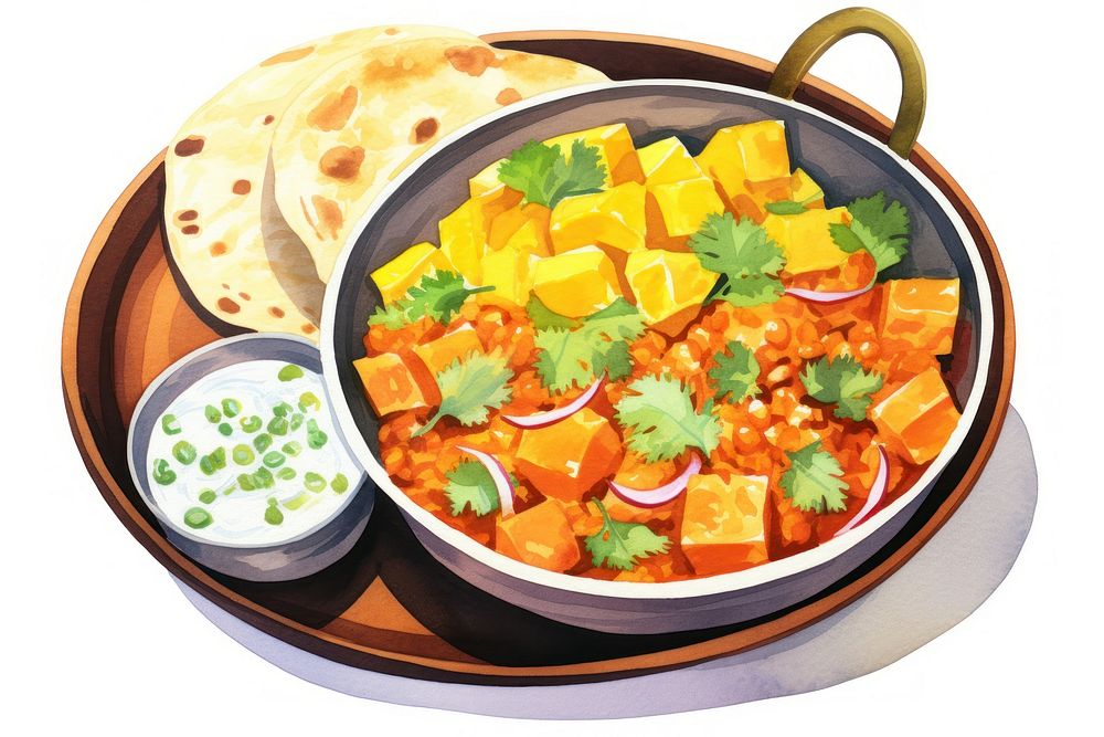 Food curry plate meal. AI generated Image by rawpixel.