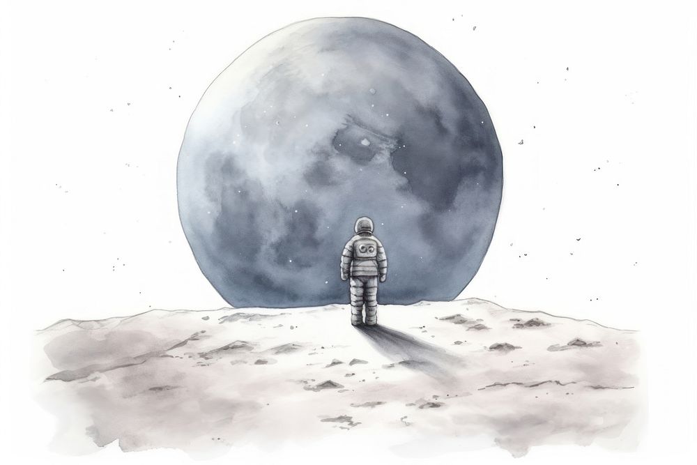 Moon astronomy outdoors drawing. AI generated Image by rawpixel.