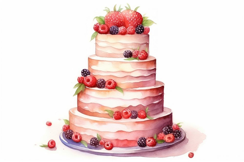 Cake raspberry dessert wedding. AI generated Image by rawpixel.