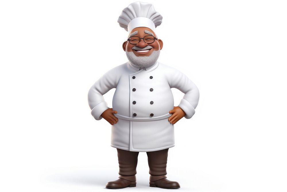 Cartoon chef white background celebration. AI generated Image by rawpixel.