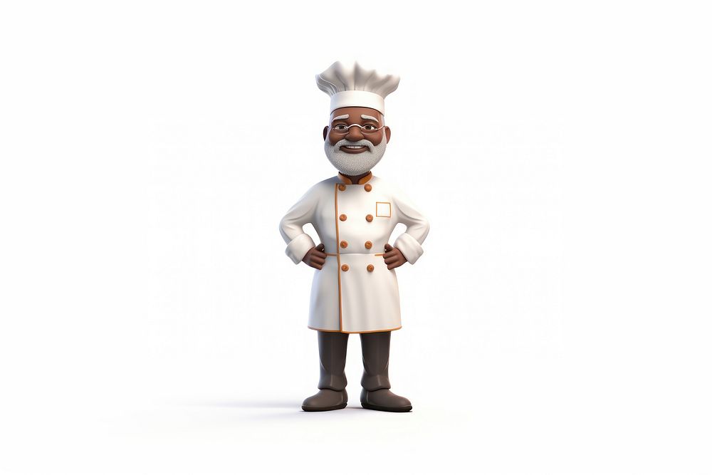 Figurine cartoon chef white background. AI generated Image by rawpixel.