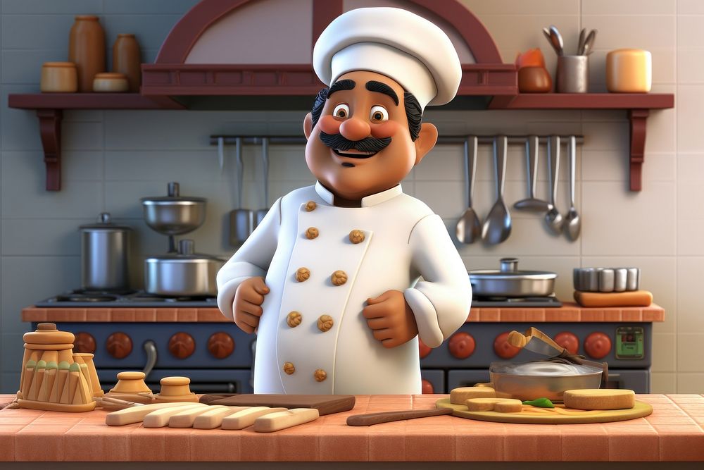 Kitchen cartoon cook chef. AI generated Image by rawpixel.