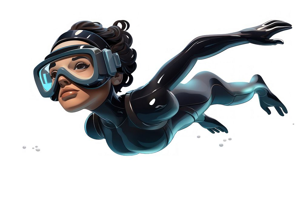 Underwater adventure swimming cartoon. AI generated Image by rawpixel.